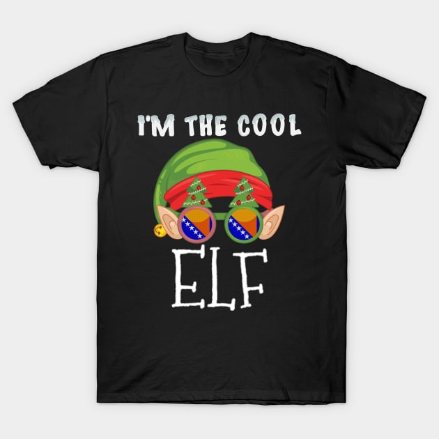 Christmas  I'm The Cool Bosnian Elf - Gift for Bosnian Herzegovinian From Bosnia And Herzegovina T-Shirt by Country Flags